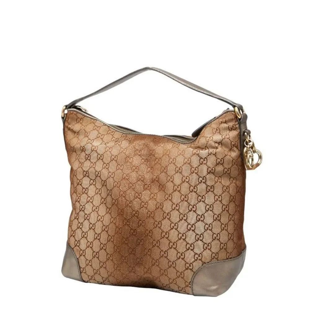 Gucci GG Canvas Heartbit Bamboo Shoulder Bag
